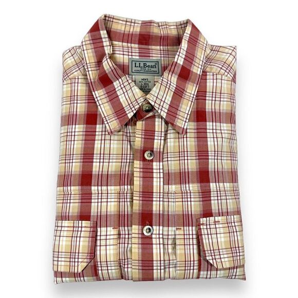 LL Bean Shirt‎ Mens Large L Plaid Long Sleeve Button Down - Picture 1 of 9